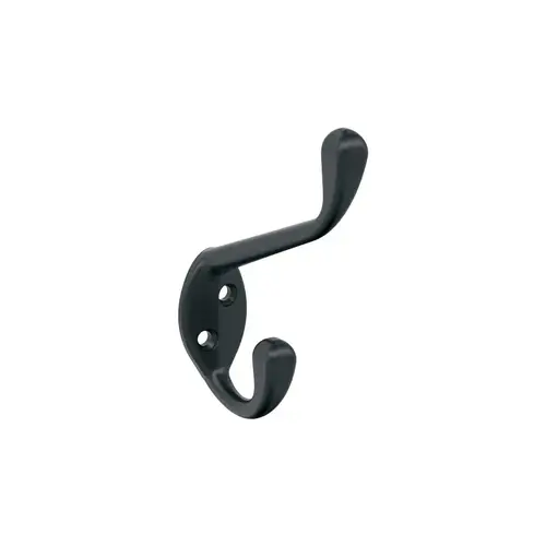 4-7/16" x 4-7/16" Noble Double Prong Decorative Wall Hook, Matte Black 4-7/16" x 4-7/16" Noble Double Prong Decorative Wall Hook, Matte Black