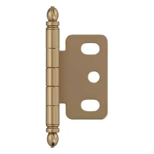 3/4" Full Inset Partial Wrap Ball Tip Cabinet Hinge, Steel Material, 2-1/2" Length, 1" Width, Champagne Bronze Finish 3/4" Full Inset Partial Wrap Ball Tip Cabinet Hinge, Steel Material, 2-1/2" Length, 1" Width, Champagne Bronze Finish