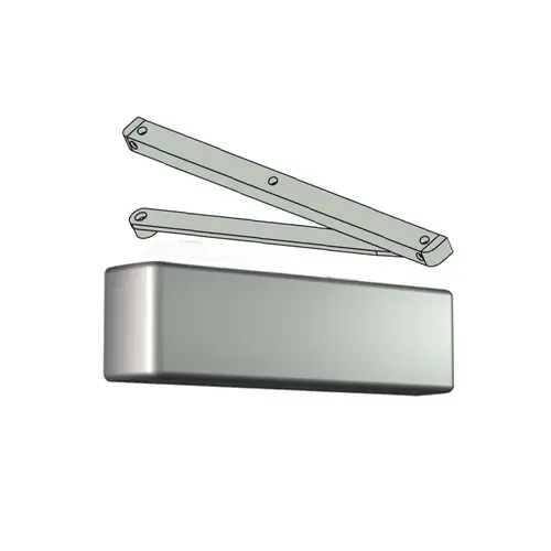 Surface Mount Cast Iron Door Closer Adjustable 1-6 Jamb Track Pull Side Frame Mounted Aluminum Finish Surface Mount Cast Iron Door Closer Adjustable 1-6 Jamb Track Pull Side Frame Mounted Aluminum Finish