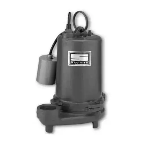 Sta-Rite EC6/EC7/EH7 Series Cast Iron Submersible Effluent Pump, 1 HP, 230 V, 60 Hz, Single Phase, 20' Cord, Manual Switch Sta-Rite EC6/EC7/EH7 Series Cast Iron Submersible Effluent Pump, 1 HP, 230 V, 60 Hz, Single Phase, 20' Cord, Manual Switch
