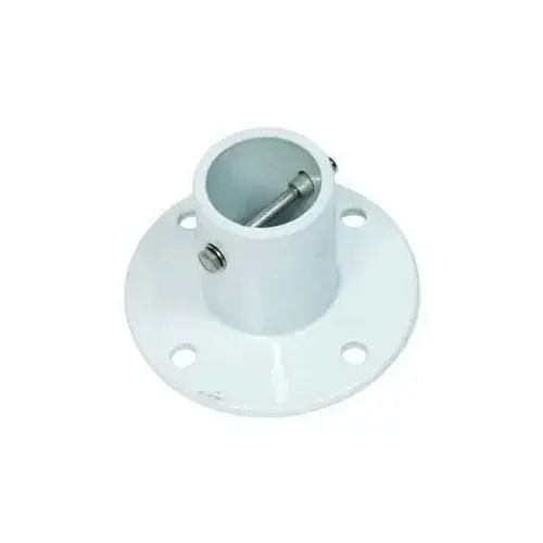 1.9" White Aluminum Deck Anchor Flange w/ Hardware, 4 Hole