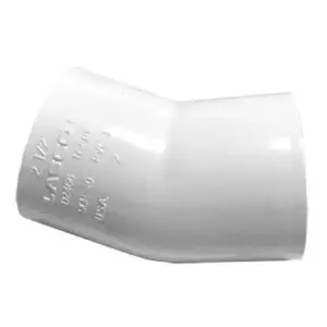 PVC Fittings 465015 1-1/2" 22-1/2 Elbow PVC Sch. 40 Slip White