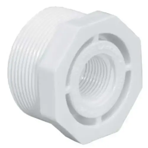 1/2" x 1/4" Bushing PVC Sch. 40 MPT x FPT White