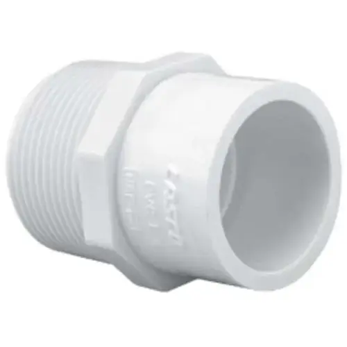 1-1/2" x 1-1/4" Adapter PVC Sch. 40 MPT x Slip White 1-1/2" x 1-1/4" Adapter PVC Sch. 40 MPT x Slip White