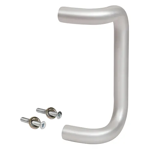CRL M174828 8" Clear Anodized Solid Offset Pull Handle, Aluminum Material, 8" Center To Center, Clear Anodized Finish 8" Clear Anodized Solid Offset Pull Handle, Aluminum Material, 8" Center To Center, Clear Anodized Finish