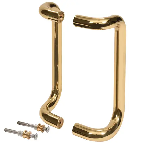 10" Polished Brass Offset Pull Handles Back-to-Back 10" Polished Brass Offset Pull Handles Back-to-Back