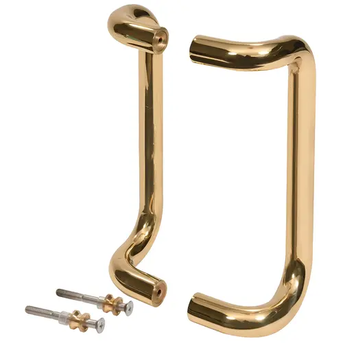 10" Polished Brass Offset Pull Handles Back-to-Back 10" Polished Brass Offset Pull Handles Back-to-Back