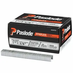 Paslode 1015278/650930 Paslode 1015278 Staple, 1/2 in W Crown, 3/8 in L Leg, 20 ga Gauge, Steel, Galvanized - pack of 5000