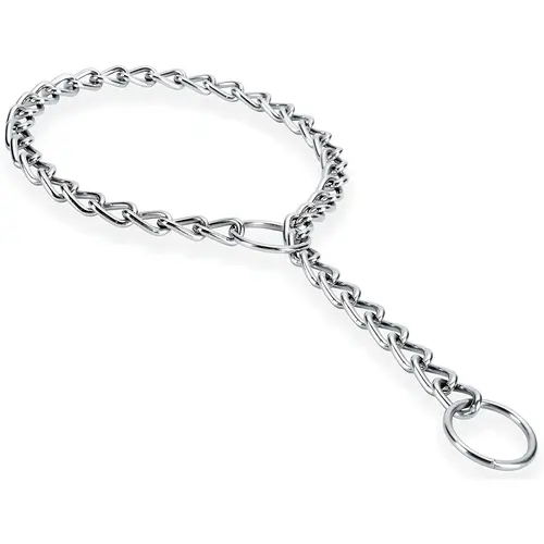 Choke Chain Collar Silver Lightweight Steel Dog Small/Medium Silver