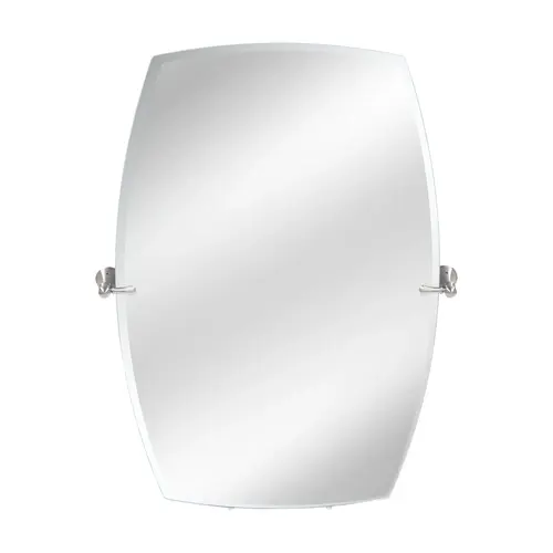 Boardwalk Series Mirror, Rectangle, 22.79 in W, 26 in H, Brushed Nickel Frame, Post Mounting