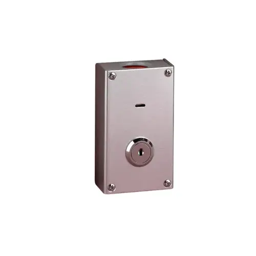 Mechanical Hold-Up Switch, Silent Operation with Key Reset. SPDT, Gray Metal Housing Mechanical Hold-Up Switch, Silent Operation with Key Reset. SPDT, Gray Metal Housing
