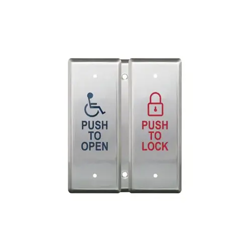 2 Gang Combo Push Plate Switches WC & Push to Open/ Push to Lock