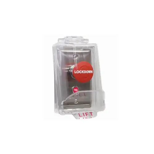 1-5/8 Mushroom Button Stainless Steel Red N/O and N/C Maintenance "Lockdown" w/Cover 1-5/8 Mushroom Button Stainless Steel Red N/O and N/C Maintenance "Lockdown" w/Cover