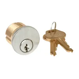Camden Door Controls CM-CYL60-KD 1-1/8" Mortise Cylinder, Solid Brass, Keyed Different, Aluminum Finish