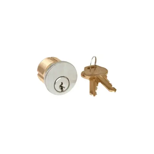 1-1/8" Mortise Cylinder Solid Brass, Keyed Alike, Aluminum