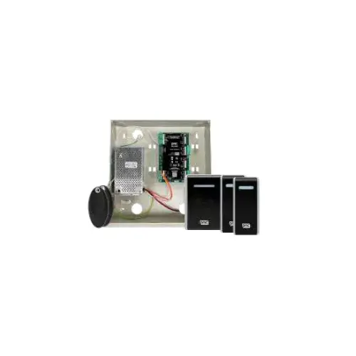 Controller / Proximity Reader Starter Kit, (1) PAC 512 DCI Access Controller Box, (2) PAC GS3 Low Frequency Mullion Proximity Readers, (1) GS3 MT Administration Prox Reader, (1) Access Central and (10) Keypac Key Fobs