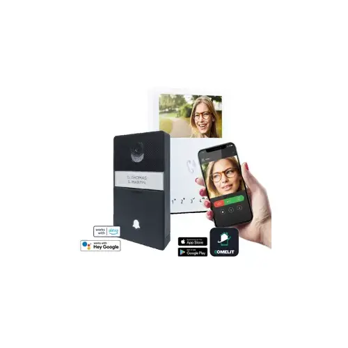 Bello Door Entry Wi-Fi Monitor Kit, (1) 4.3" Hands-Free Mini Wi-Fi Door Entry Monitor, (1) Power Supply 1209/4, (1) External Entrance Doorbell and Camera Panel, Compatible with Up to 4 External Units and 4 Internal Door Entry