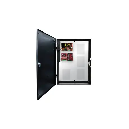 4-8 Doors, E6 Enclosure, Mercury-Compatible Backplate, 150W Dual Voltage Power Supply, 8 Output Lock Module - Fused, 8 Output Auxiliary Distribution Module - Class 2 Power Limited 4-8 Doors, E6 Enclosure, Mercury-Compatible Backplate, 150W Dual Voltage Power Supply, 8 Output Lock Module - Fused, 8 Output Auxiliary Distribution Module - Class 2 Power Limited