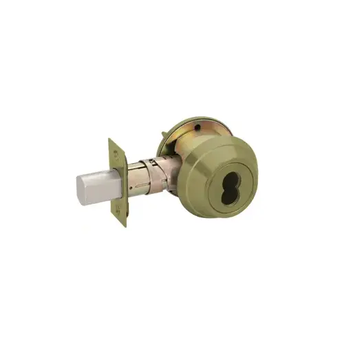 SFIC Deadbolt Single Cylinder, Small Format Interchangeable Core, Less Core, 2-3/8 to 2-3/4 Adjustable Backset, Grade 1, 609/US5 Antique Brass SFIC Deadbolt Single Cylinder, Small Format Interchangeable Core, Less Core, 2-3/8 to 2-3/4 Adjustable Backset, Grade 1, 609/US5 Antique Brass
