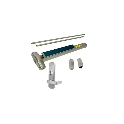 KIT - Fire-Rated (No Dogging), SVR (Surface Vertical Rod) Grooved Exit Device, 996L Lever Trim, RHR Right Hand Reverse/Reversible Handing (Snap Ring Tool Required), 48" x 84", Grade 1, 626/US26D Satin Chrome KIT - Fire-Rated (No Dogging), SVR (Surface Vertical Rod) Grooved Exit Device, 996L Lever Trim, RHR Right Hand Reverse/Reversible Handing (Snap Ring Tool Required), 48" x 84", Grade 1, 626/US26D Satin Chrome