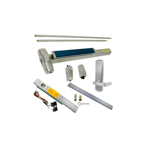 KIT - Alarmed (Requires 1-1/4" Mortise Cylinder), RX (Request to Exit Switch), SVR (Surface Vertical Rod) Smooth Exit Device, 996L-DT-06 Dummy Lever Trim, RHR Right Hand Reverse/Reversible Handing, (Snap Ring Tool Needed), 36" x 84", Grade 1, 626/US26D Satin Chrome KIT - Alarmed (Requires 1-1/4" Mortise Cylinder), RX (Request to Exit Switch), SVR (Surface Vertical Rod) Smooth Exit Device, 996L-DT-06 Dummy Lever Trim, RHR Right Hand Reverse/Reversible Handing, (Snap Ring Tool Needed), 36" x 84", Grade 1, 626/US26D Satin Chrome