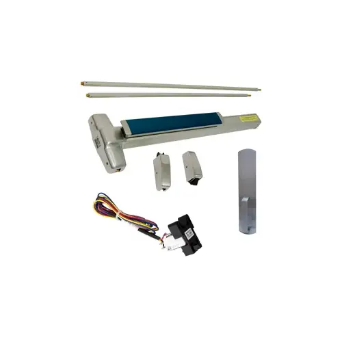 KIT - Fire-Rated (No Dogging), RX (Request to Exit Switch), SVR (Surface Vertical Rod) Exit Device, 990DT Dummy Pull Trim, 36" x 84", Grade 1, 626/US26D Satin Chrome KIT - Fire-Rated (No Dogging), RX (Request to Exit Switch), SVR (Surface Vertical Rod) Exit Device, 990DT Dummy Pull Trim, 36" x 84", Grade 1, 626/US26D Satin Chrome