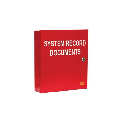 System Record Document Box with USB Tab 12" x 13" x 3", Red