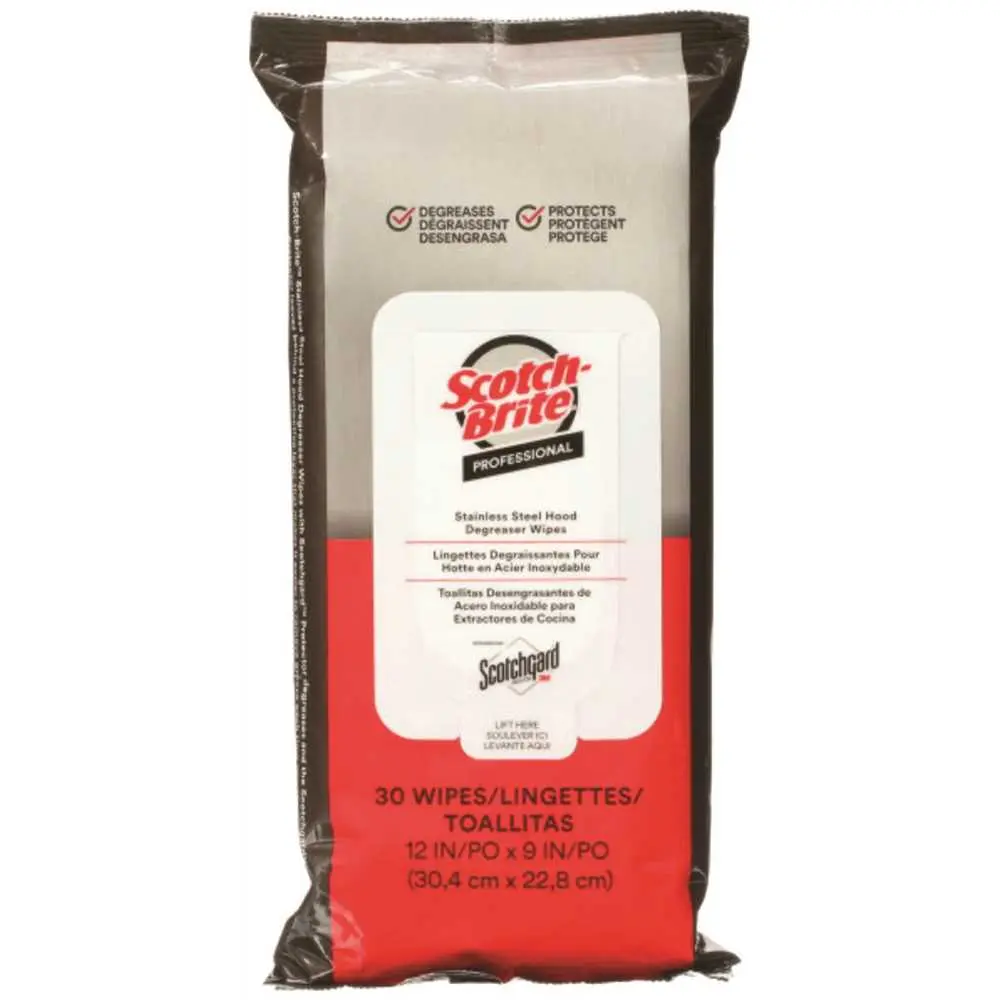 3M Stainless Steel Hood Degreaser Wipes W/ Scotchgarda Protector White 7100233381