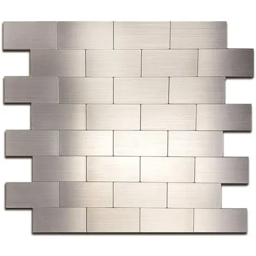 Aluminum Tile, Silver Subway, 10.75" X 13"