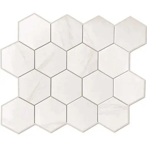 Hex Tile, Light Marble, 12" X 12"