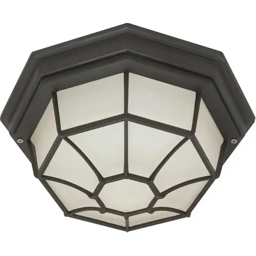 Outdoor Ceiling Fixture, Textured Black, Frosted Glass Outdoor Ceiling Fixture, Textured Black, Frosted Glass