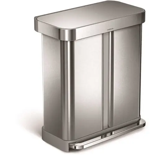 58l 15 Gal. Rectangular Dual Compartment Step Recycler And Trash Can 58l 15 Gal. Rectangular Dual Compartment Step Recycler And Trash Can