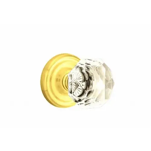 Diamond Crystal Knob Passage With Regular Rose Bright Brass Finish Diamond Crystal Knob Passage With Regular Rose Bright Brass Finish