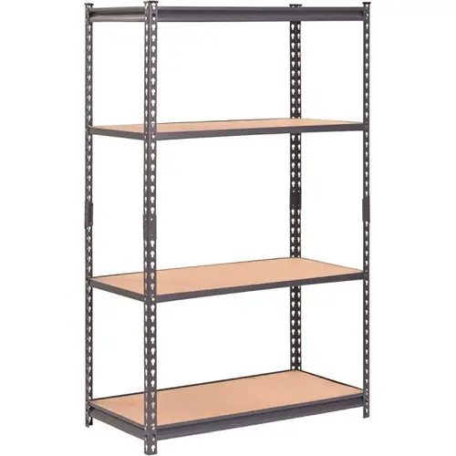 4-Tier Steel Shelving In Gray, 36 In. W X 60 In. H X 18 In. D