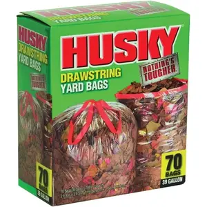 Husky HK39DS040B Husky Drawstring Outdoor & Yard / Lawn & Leaf 39-Gallon Bags - 70 count