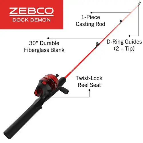 Zebco Dock Demon Spinning Combo - Red