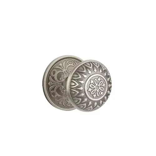 Lancaster Knob Dummy Pair With Lancaster Rose Antique Nickel Finish Lancaster Knob Dummy Pair With Lancaster Rose Antique Nickel Finish