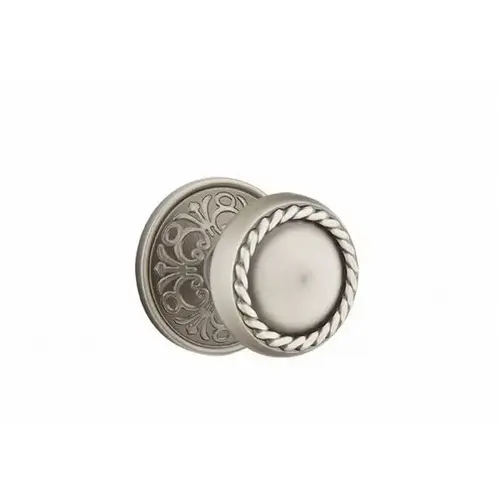 Rope Knob Privacy With Lancaster Rose Antique Nickel Finish