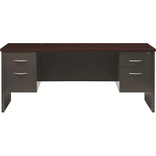 Executive Modular Right-Hand Single Pedestal Desk 30" Dx48" W Black/walnut Executive Modular Right-Hand Single Pedestal Desk 30" Dx48" W Black/walnut