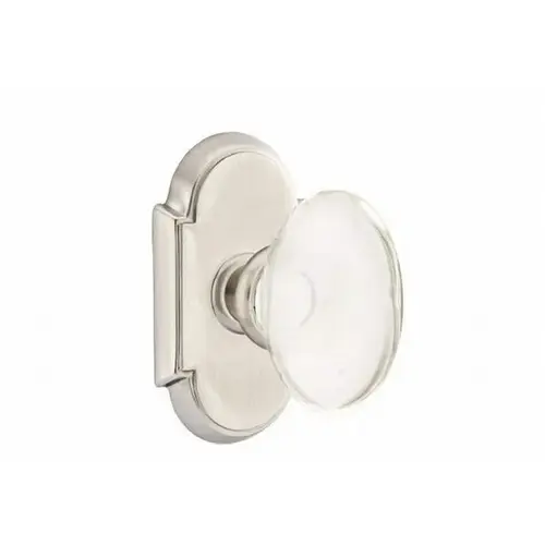 Hampton Crystal Knob Passage With # 8 Style Rose Satin Nickel Finish Hampton Crystal Knob Passage With # 8 Style Rose Satin Nickel Finish
