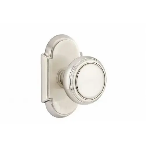 Norwich Knob Dummy Pair With # 8 Style Rose Satin Nickel Finish Norwich Knob Dummy Pair With # 8 Style Rose Satin Nickel Finish
