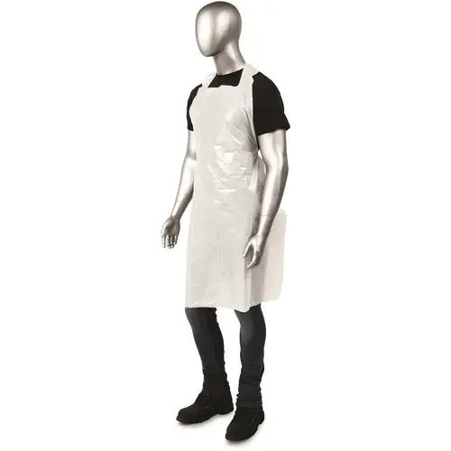2 Mil Polyethylene Aprons Embossed Boxed 28 X 46 White
