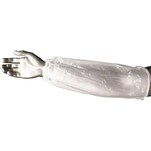 Polyethylene Sleeve Elastic Ends Handmade 18" White