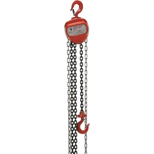 Manual Hand Chain Hoist: 2,000 lb Working Load Limit, 10 ft Max Lift Manual Hand Chain Hoist: 2,000 lb Working Load Limit, 10 ft Max Lift