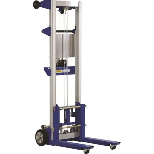 400 Lb Capacity Blue Fixed Straddle Hand Winch Lift Truck 35 X 25 X 67.5" 400 Lb Capacity Blue Fixed Straddle Hand Winch Lift Truck 35 X 25 X 67.5"
