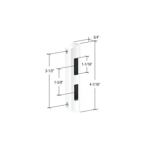 White 3/4" Wide Lock Keeper With 3-1/2" Screw Hole White 3/4" Wide Lock Keeper With 3-1/2" Screw Hole