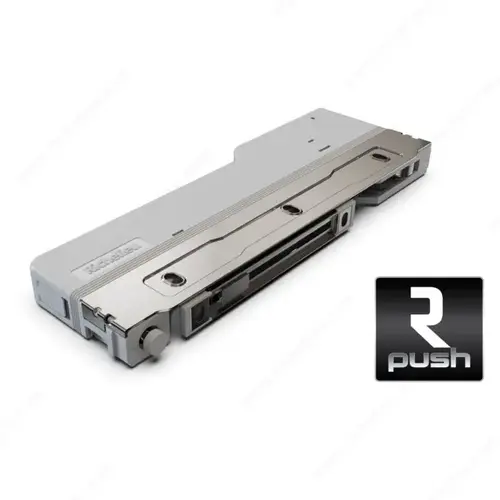 R Push Device, Push-To-Open And Soft-Close Mechanism, Medium Duty System, 86-5/8" Max Height, 23-5/8" Max Width, White Finish