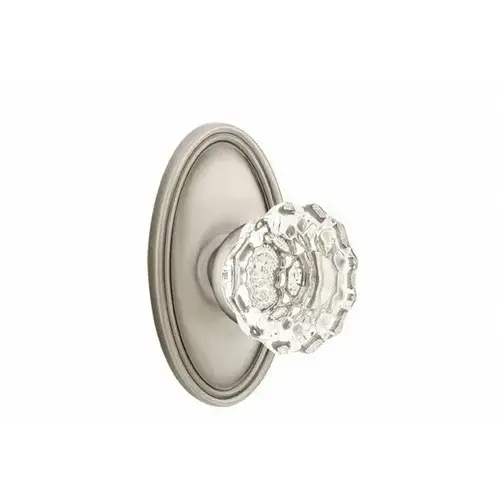 Astoria Knob Clear Privacy With Oval Rose Antique Nickel Finish Astoria Knob Clear Privacy With Oval Rose Antique Nickel Finish