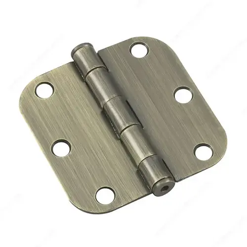 3" Full Mortise Butt Hinge - 5/8" Radius Antique Brass 3" Full Mortise Butt Hinge - 5/8" Radius Antique Brass