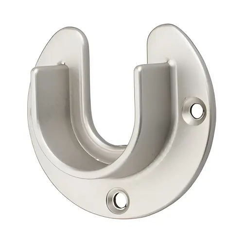 Closet Rod Supports, Zamac Material, 1-5/16" Diameter, Open Support Type, Screw Mount, Matte Nickel Finish, Per Unit Closet Rod Supports, Zamac Material, 1-5/16" Diameter, Open Support Type, Screw Mount, Matte Nickel Finish, Per Unit